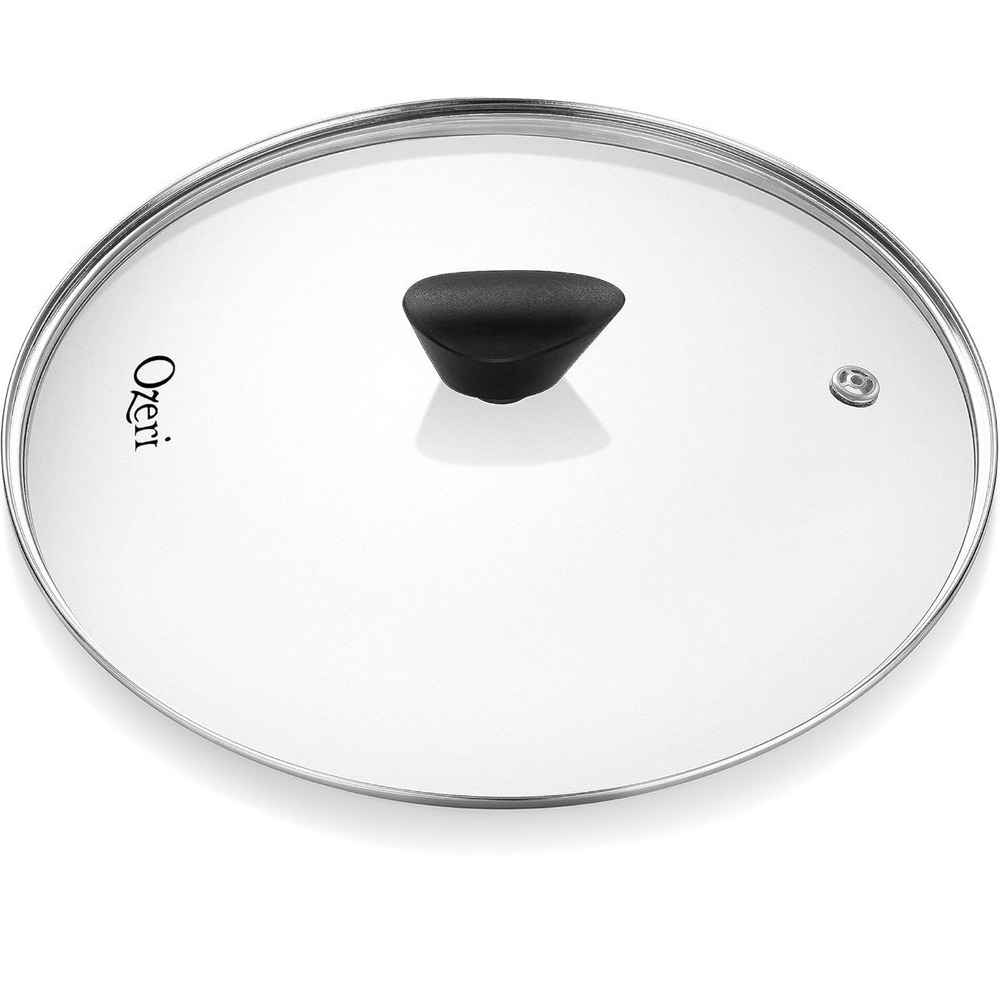 Ozeri 10 Inch Tempered Glass Frying Pan Lid with Steam Vent and Bakelite Knob